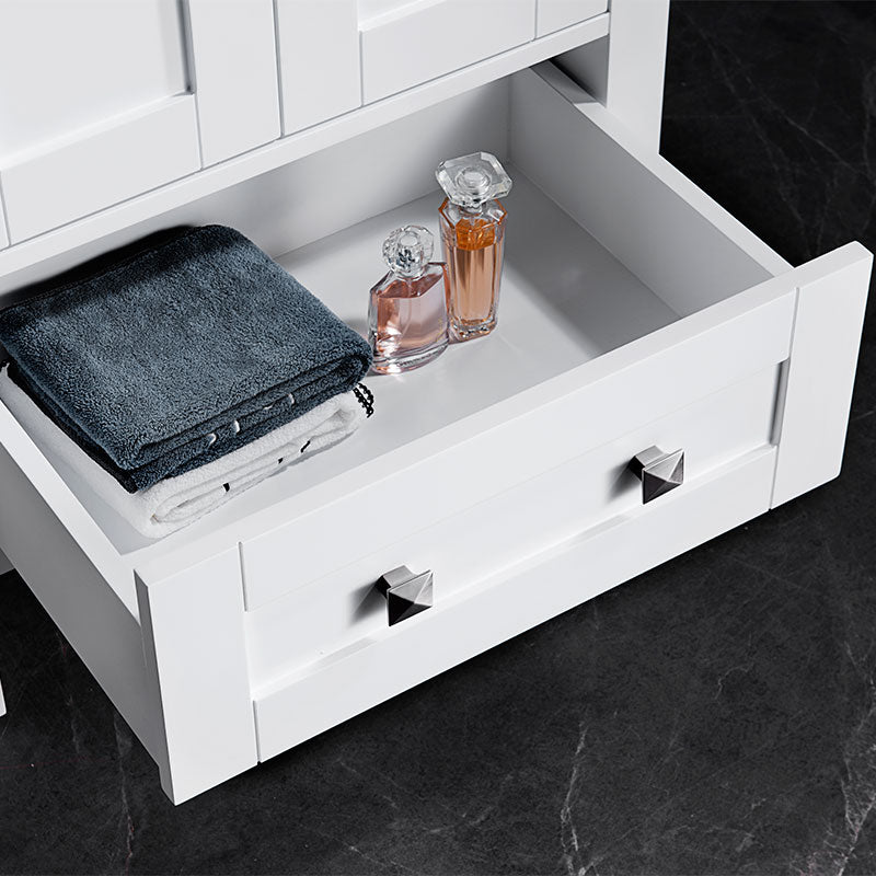 Elvin 30" Freestanding Bathroom Vanity with Carrara Quartz Top and Porcelain Undermount Sink
