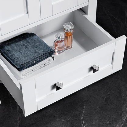 Elvin 30" Freestanding Bathroom Vanity with Carrara Quartz Top and Porcelain Undermount Sink