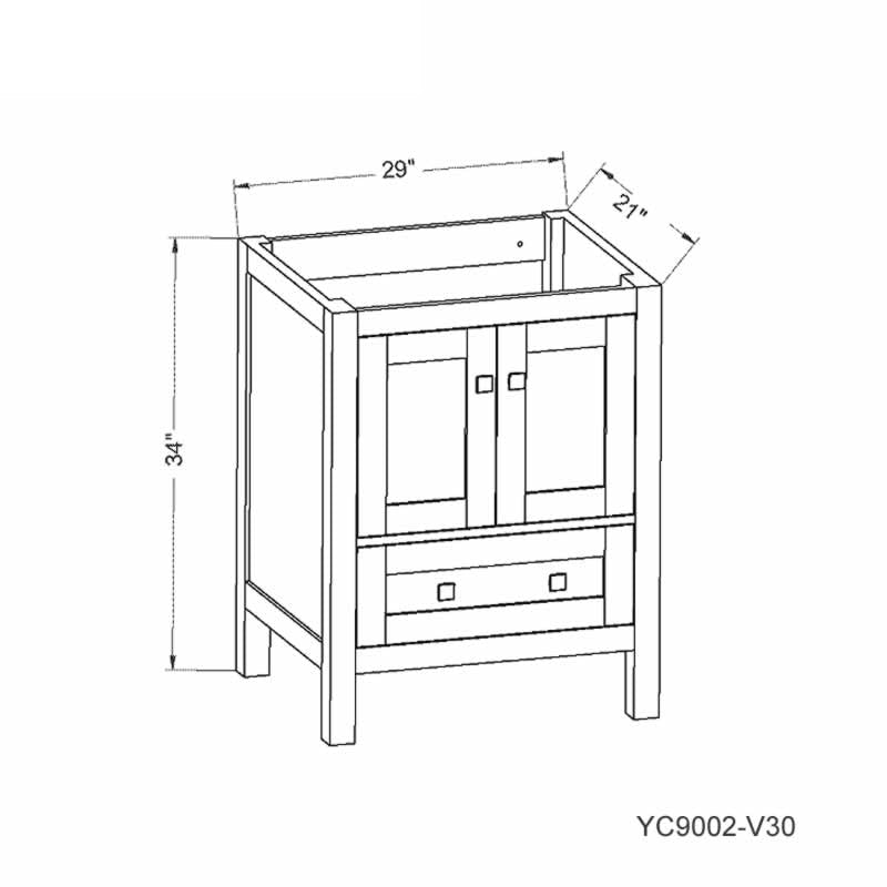 Elvin 30" Freestanding Bathroom Vanity with Carrara Quartz Top and Porcelain Undermount Sink