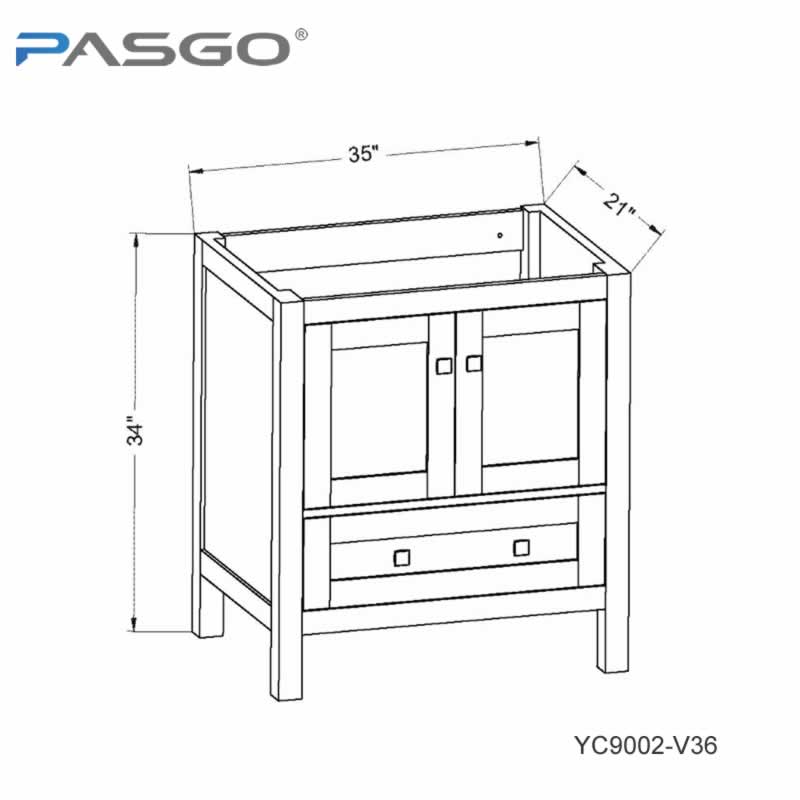 Elvin 36" Freestanding Bathroom Vanity with Carrara Quartz Top and Porcelain Undermount Sink