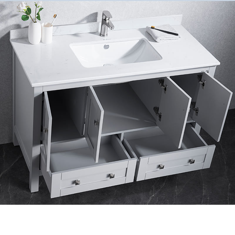 Elvin 48" Freestanding Bathroom Vanity with Carrara Quartz Top and Porcelain Undermount Sink