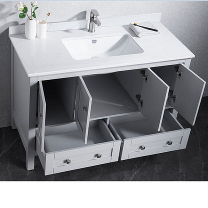 Elvin 48" Freestanding Bathroom Vanity with Carrara Quartz Top and Porcelain Undermount Sink