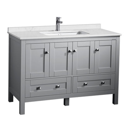 Elvin 48" Freestanding Bathroom Vanity with Carrara Quartz Top and Porcelain Undermount Sink