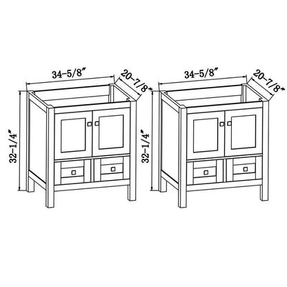 Elvin 72" Freestanding Bathroom Vanity with Carrara Quartz Top and Porcelain Undermount Sinks