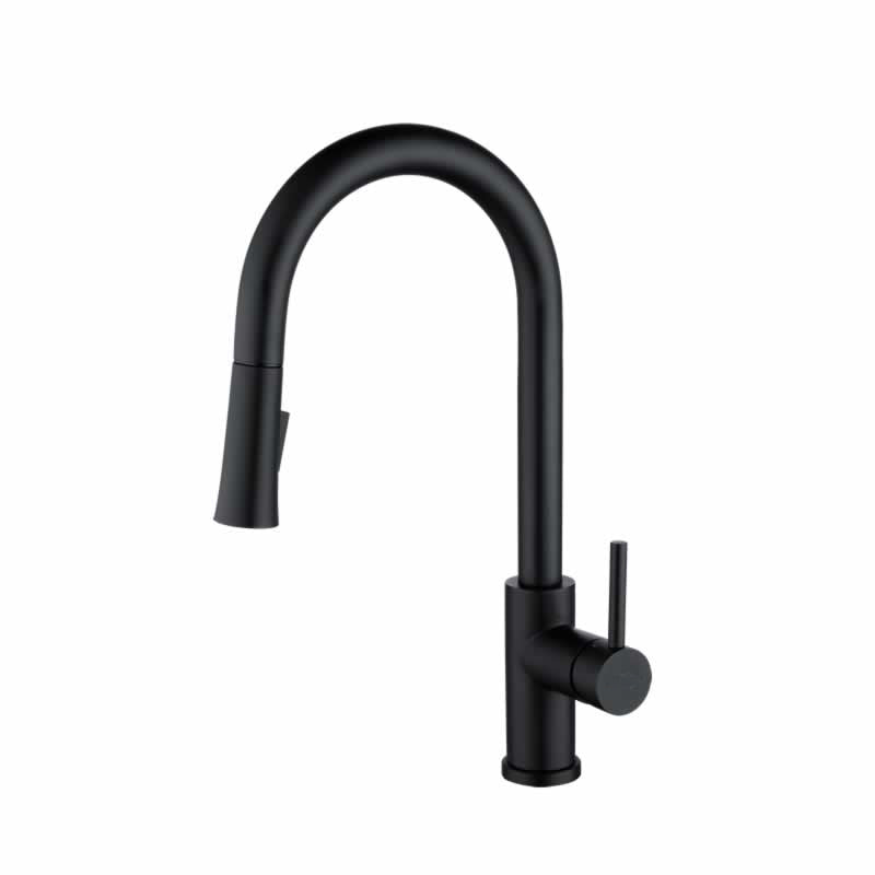 Halvard pull down kitchen faucet in Matte Black