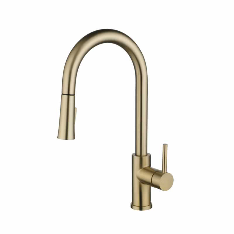 Halvard pull down kitchen faucet in Brushed Gold