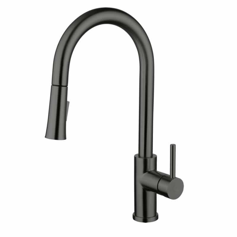 Halvard pull down kitchen faucet in Gunmetal Grey