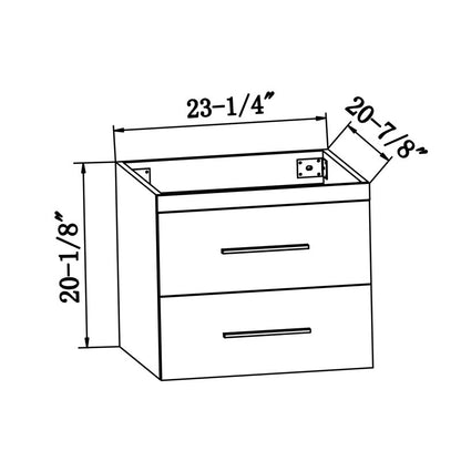 Himmel 24" Freestanding Bathroom Vanity with Carrara Quartz Top and Porcelain Undermount Sink