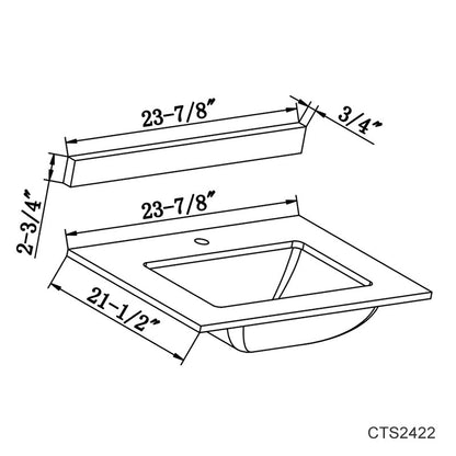 Himmel 24" Wall Mounted Bathroom Vanity with Carrara Quartz Top and Porcelain Undermount Sink