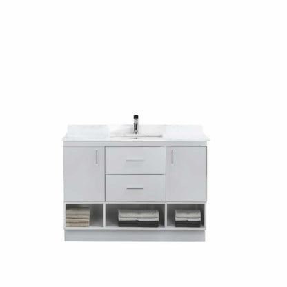 Himmel 48" Freestanding Bathroom Vanity with Carrara Quartz Top and Porcelain Undermount Sink