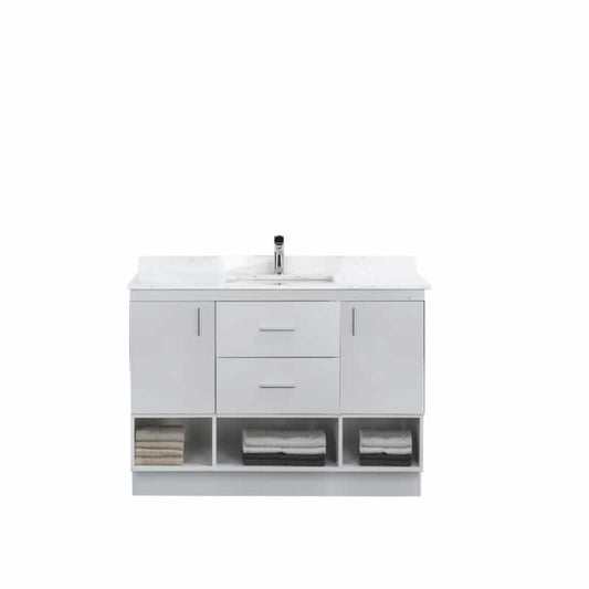 Himmel 48" Freestanding Bathroom Vanity with Carrara Quartz Top and Porcelain Undermount Sink