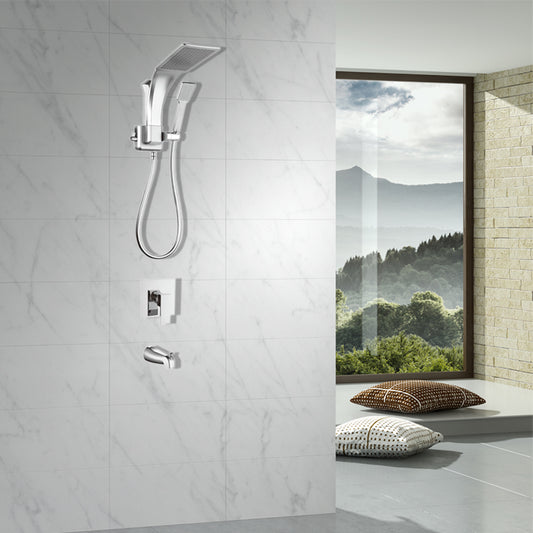 Hugo shower and tub combo faucet with side wand, squared