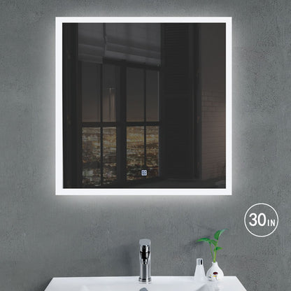 Isak Rectangle LED Mirror, frameless rectangular wall mirror