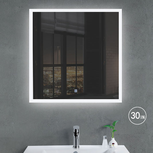 Isak Rectangle LED Mirror, frameless rectangular wall mirror