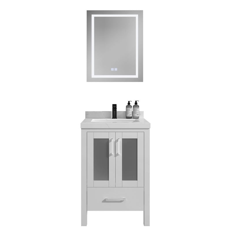 Lilja 24" Freestanding Bathroom Vanity with Carrara Quartz Top and Porcelain Undermount Sink
