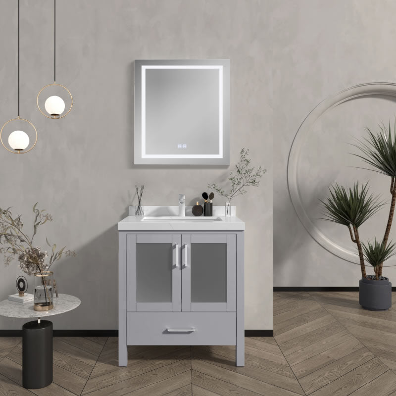 Lilja 30" Freestanding Bathroom Vanity with Carrara Quartz Top and Porcelain Undermount Sink