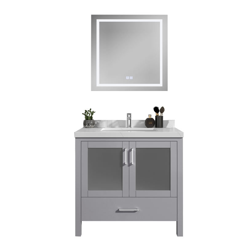 Lilja 36" Freestanding Bathroom Vanity with Carrara Quartz Top and Porcelain Undermount Sink