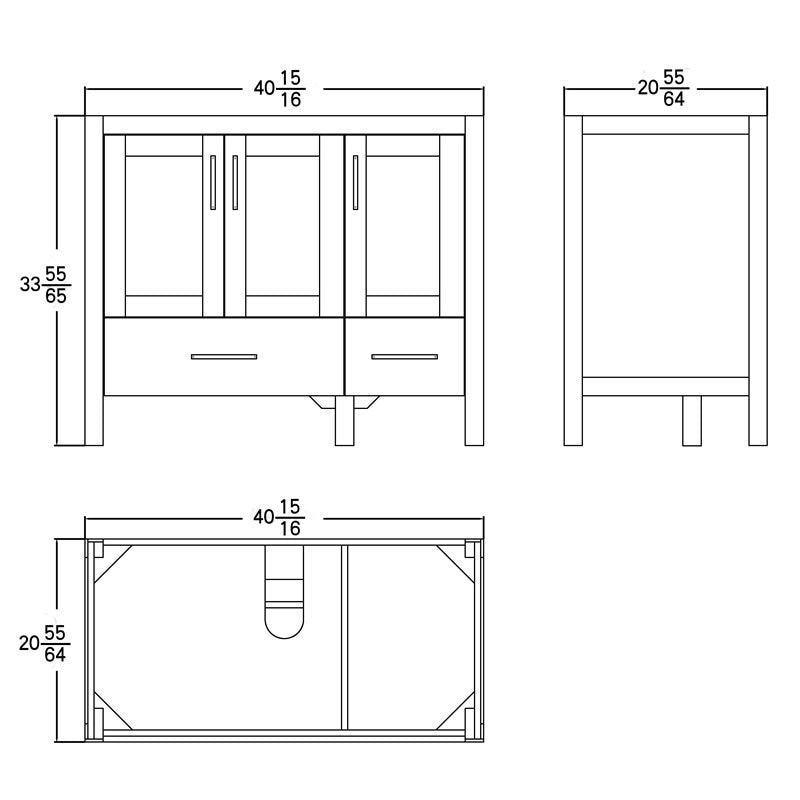 Lilja 42" Freestanding Bathroom Vanity with Carrara Quartz Top and Porcelain Undermount Sink