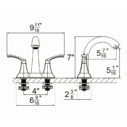 Liv 4" Centerset Bathroom Lavatory Faucet