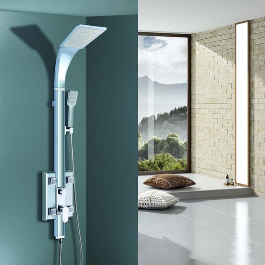 Lovisa shower panel system with side wand, squared