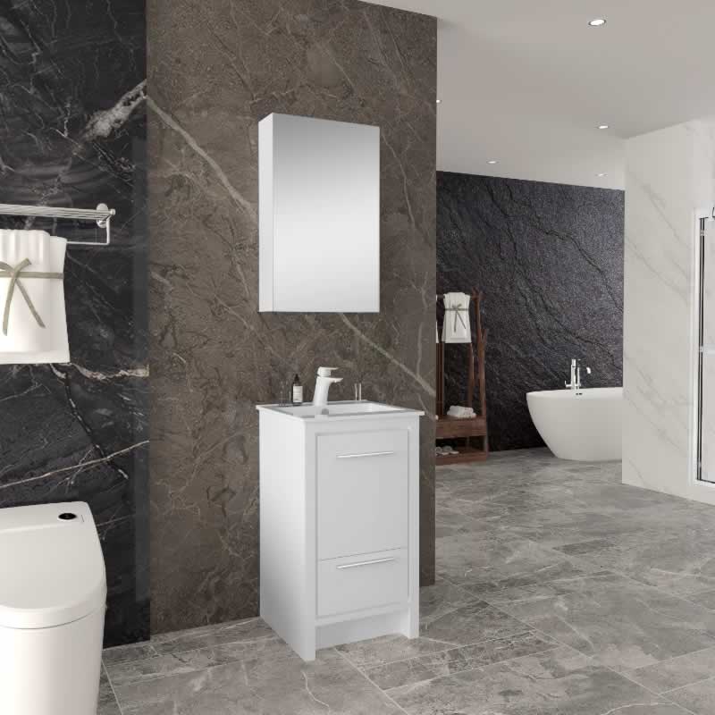 Ludde 20" Freestanding Bathroom Vanity with Ceramic Integrated Sink Top