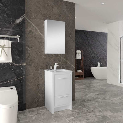 Ludde 20" Freestanding Bathroom Vanity with Ceramic Integrated Sink Top