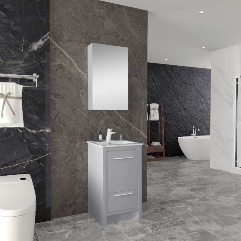 Ludde 20" Freestanding Bathroom Vanity with Ceramic Integrated Sink Top