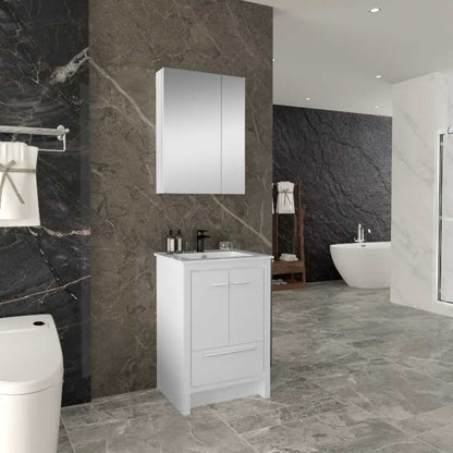 Ludde 24" Freestanding Bathroom Vanity with Ceramic Integrated Sink Top