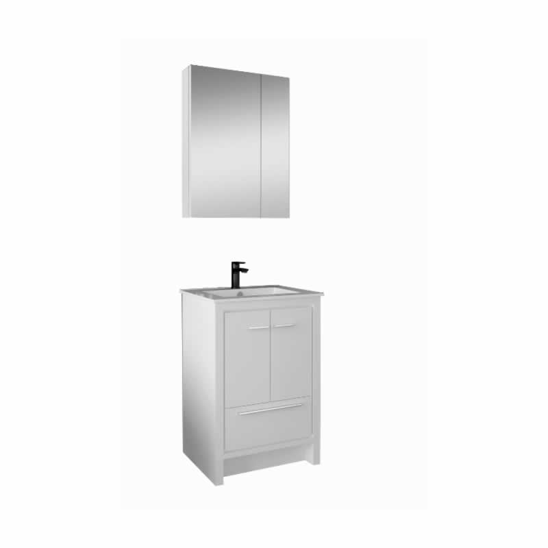 Ludde 24" Freestanding Bathroom Vanity with Ceramic Integrated Sink Top