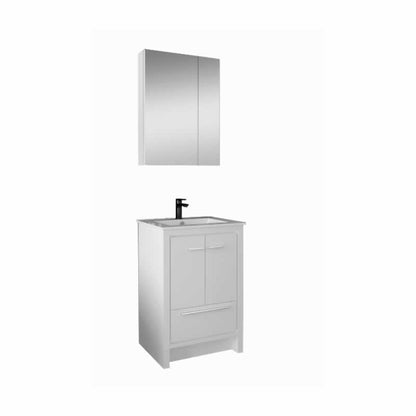 Ludde 24" Freestanding Bathroom Vanity with Ceramic Integrated Sink Top