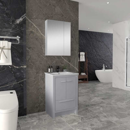 Ludde 24" Freestanding Bathroom Vanity with Ceramic Integrated Sink Top