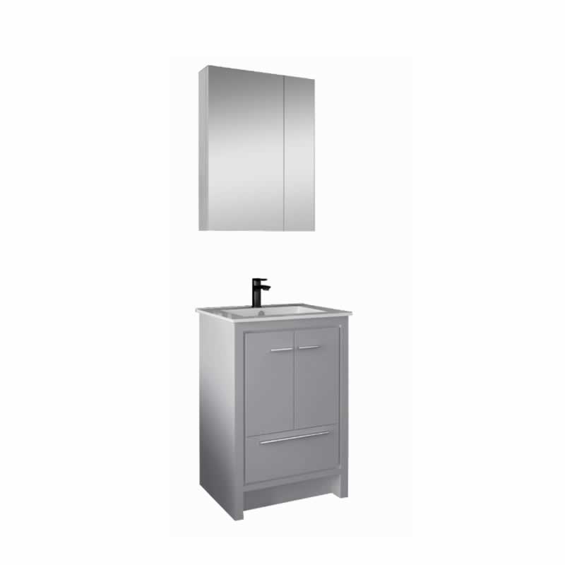 Ludde 24" Freestanding Bathroom Vanity with Ceramic Integrated Sink Top