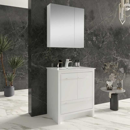 Ludde 30" Freestanding Bathroom Vanity with Ceramic Integrated Sink Top