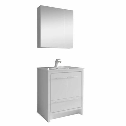 Ludde 30" Freestanding Bathroom Vanity with Ceramic Integrated Sink Top