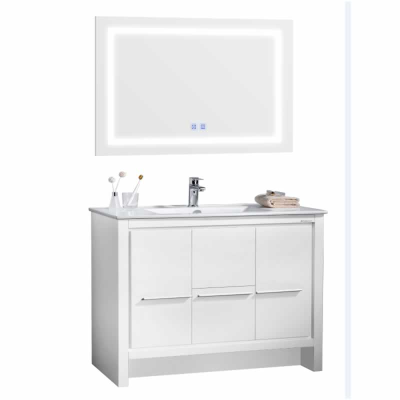 Ludde 48" Freestanding Bathroom Vanity with Ceramic Integrated Sink Top