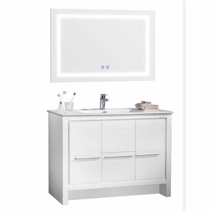 Ludde 48" Freestanding Bathroom Vanity with Ceramic Integrated Sink Top