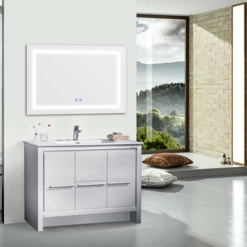 Ludde 48" Freestanding Bathroom Vanity with Ceramic Integrated Sink Top