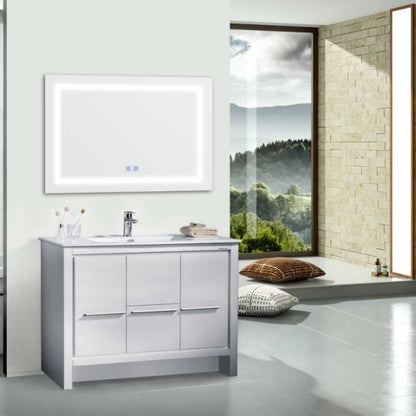 Ludde 48" Freestanding Bathroom Vanity with Ceramic Integrated Sink Top