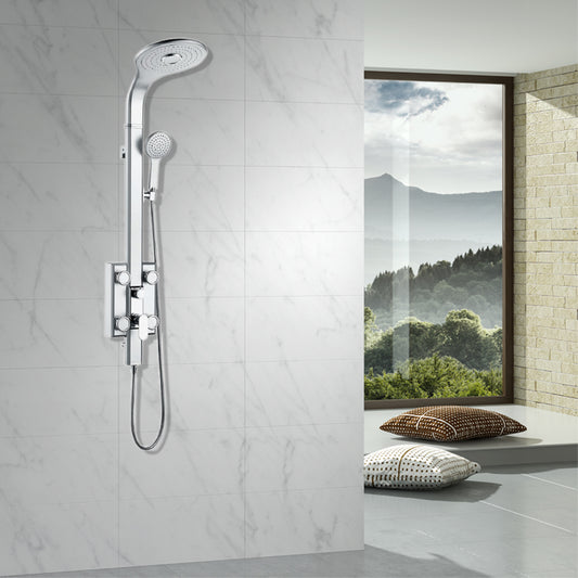 Ludvig shower panel system with side wand, round