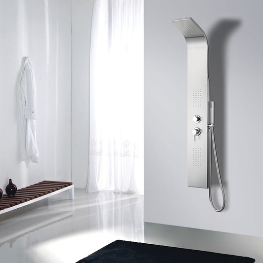 Maja shower panel system with side wand, squared