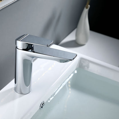 Melker Bathroom Lavatory Faucet for single hole installation, Solid Brass