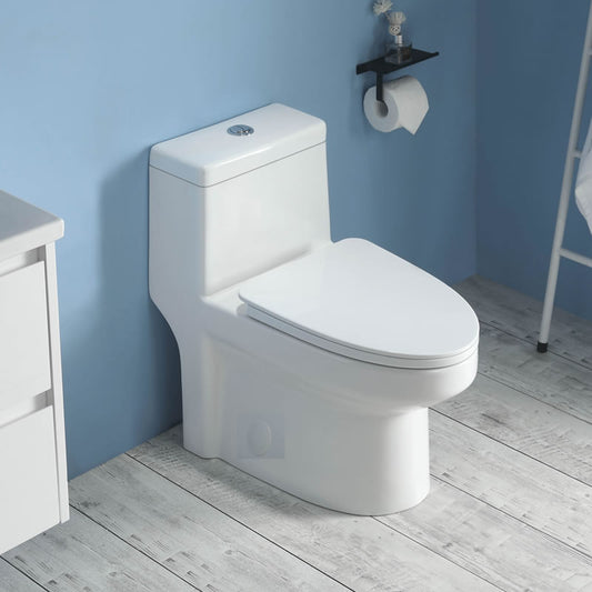 Milly one-piece dual-flush toilet in vitreous china