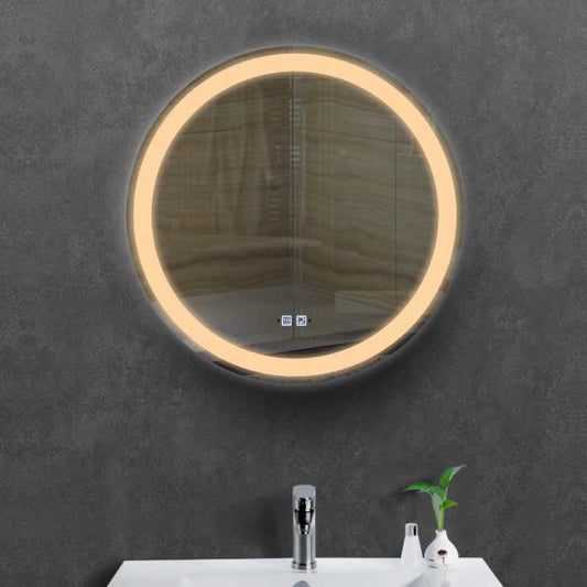 Orville Round LED Mirror, round frameless mirror, wall mounted with anti-fog