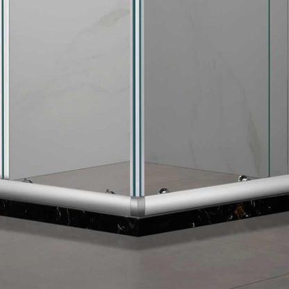 Oscar Semi-Frameless Corner Enclosure Center Sliding Shower Door