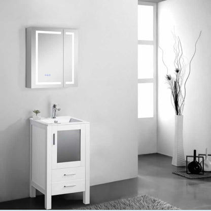 Sigge 16" Freestanding Bathroom Vanity with Ceramic Integrated Sink Top