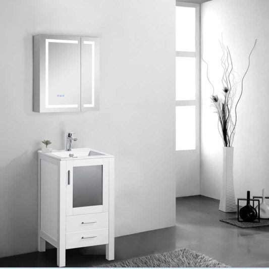 Sigge 16" Freestanding Bathroom Vanity with Ceramic Integrated Sink Top
