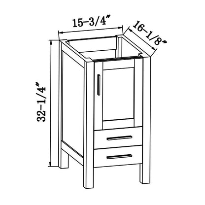 Sigge 16" Freestanding Bathroom Vanity with Ceramic Integrated Sink Top