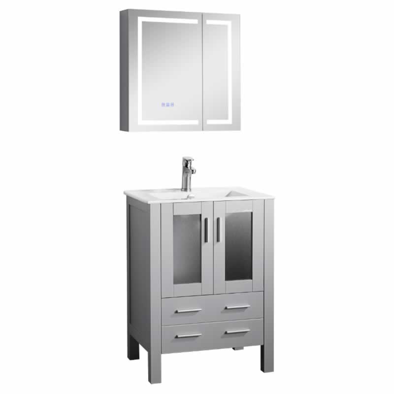 Sigge 30" Freestanding Bathroom Vanity with Ceramic Integrated Sink Top