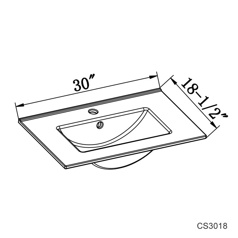 Sigge 30" Freestanding Bathroom Vanity with Ceramic Integrated Sink Top