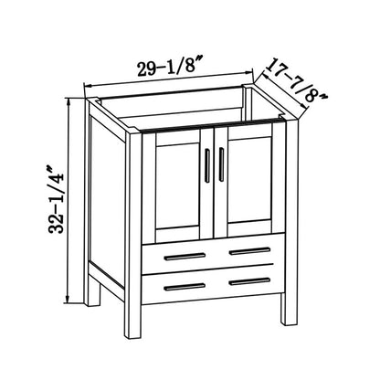 Sigge 30" Freestanding Bathroom Vanity with Ceramic Integrated Sink Top